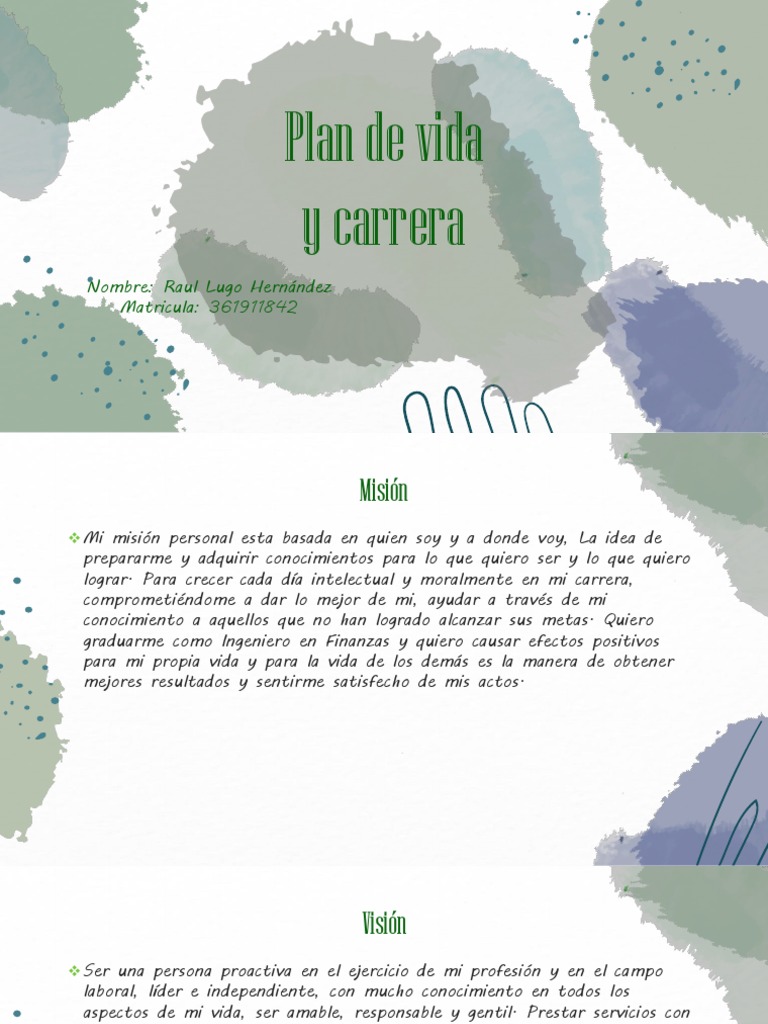 Mi Plan de Vida y Carrera | PDF | Business | La naturaleza humana