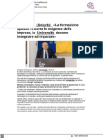 Calcagnini: La formazione speso rincorre le esigenze delle imprese - Cuore Economico.it, 24 gennaio 2022