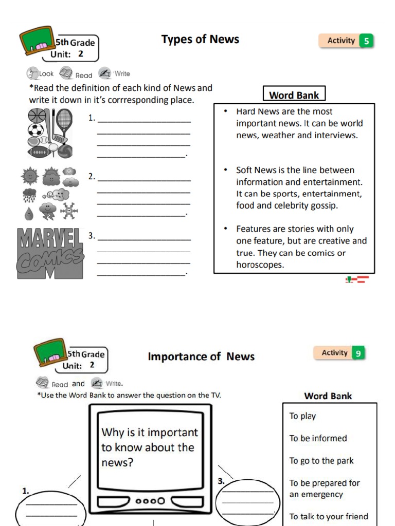 5th GRADE - Activities | PDF