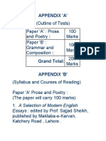 B.A English Course Outline