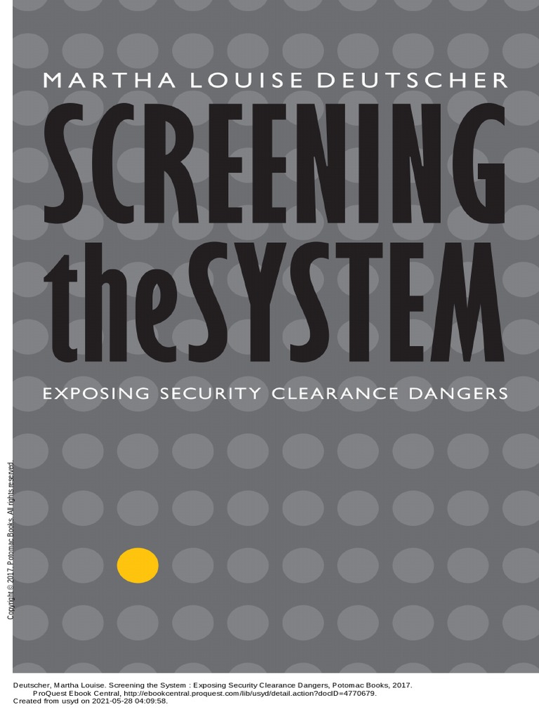 Screening The System Exposing Security Clearance D... | PDF | United ...