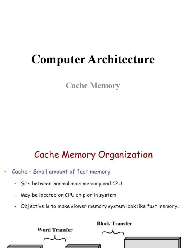 Computer Architecture: Cache Memory | PDF