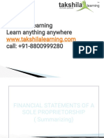 Learn how financial statements summarize the financial performance and position of a sole proprietorship business