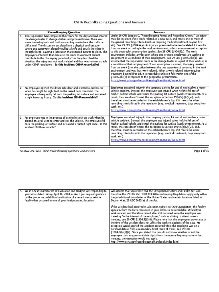 Fy10 Sh2085610 Recordkeeping Questions W Answers PDF Occupational