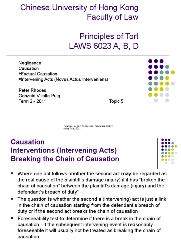 Intervening Acts in Tort Law Causation | PDF | Causation (Law) | Negligence
