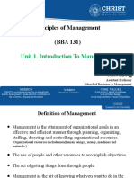 Principles of Management (BBA 131) : Unit 1. Introduction To Management