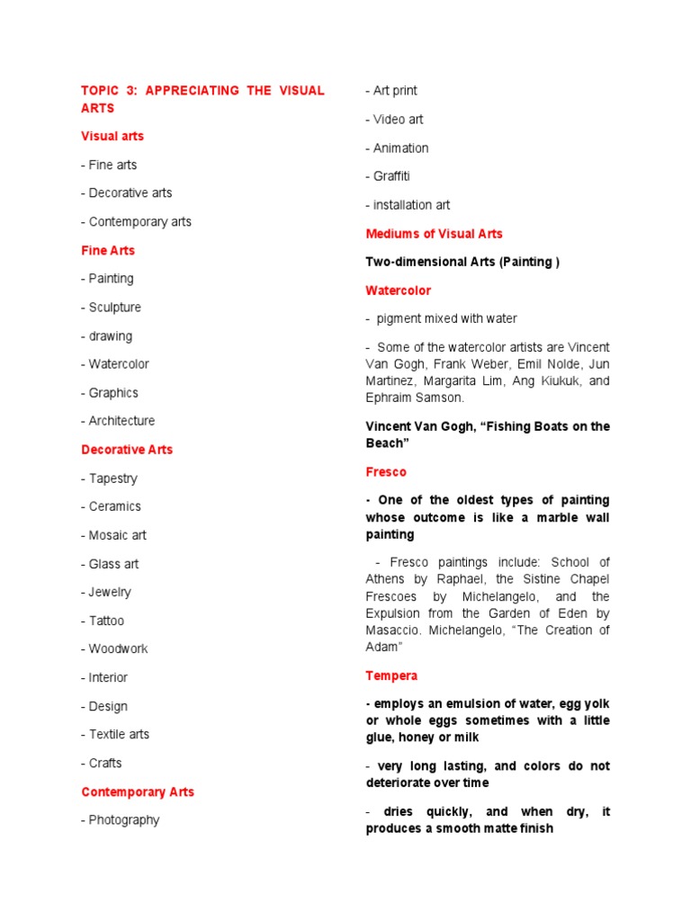 Understanding Visual Arts Mediums | PDF | Composition (Visual Arts ...