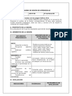 Esquema de Sesion de Aprendizaje de Primer Grado