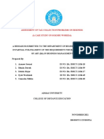 Assessment of Tax Collection Problems On Business (A Case Study On Sokoru Woreda)