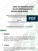 100 Seguros en Operacion de Barras de Perforacion en Equipo Raise Borer