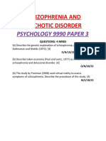 Schizophrenia p3 (4 Mrks)