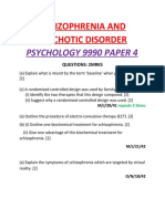 Schizophrenia p4 (2 Mrks )