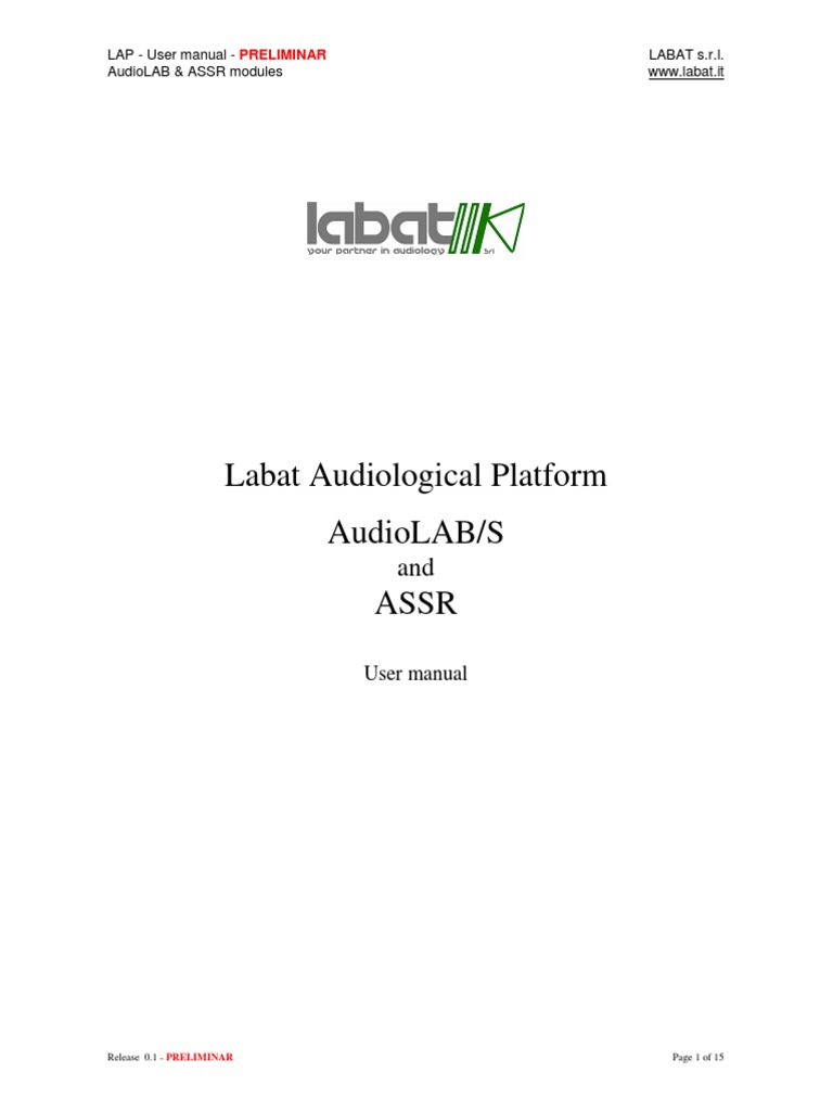 Setup and Perform Hearing Tests with Labat's AudioLAB Platform | PDF ...