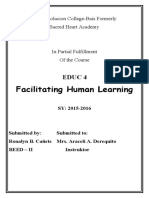 Educ 4 Facilitating Human Learning