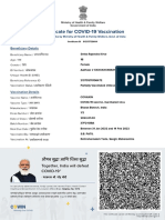 COVID vaccination certificate for Smita Rajendra Kirve