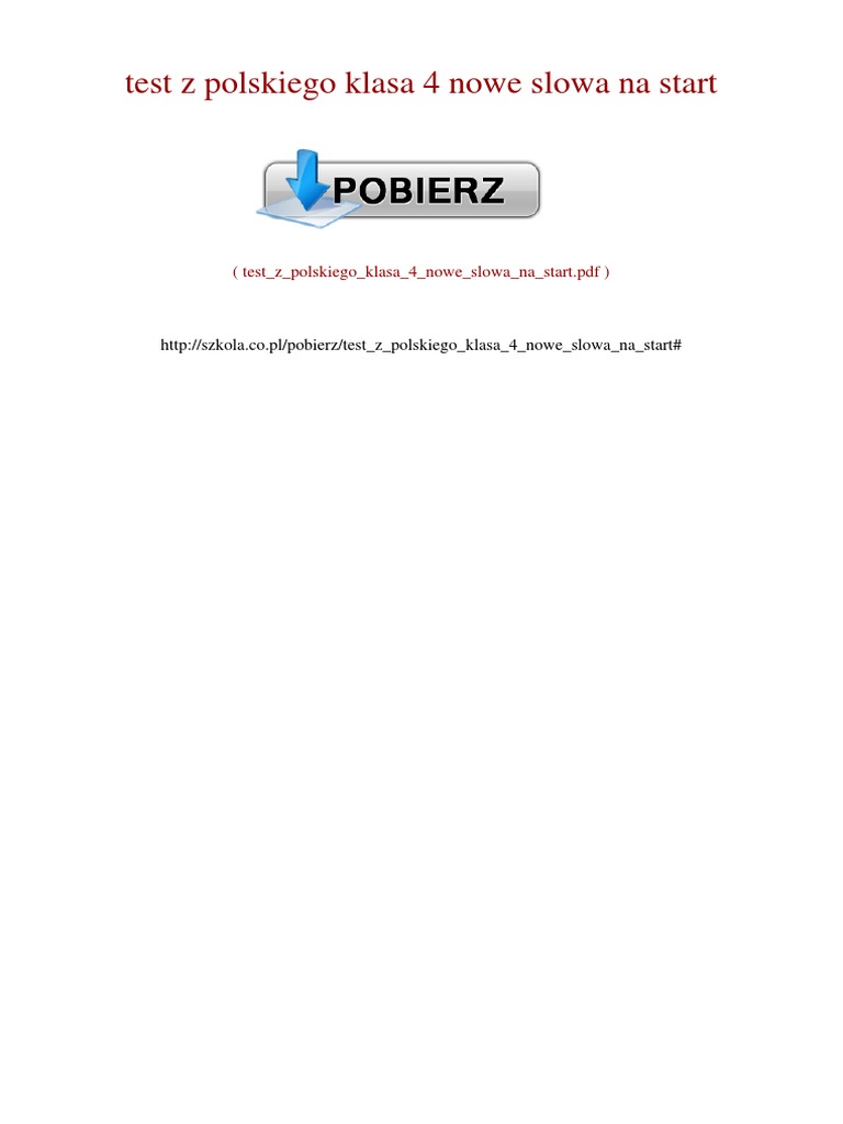 Nowe Słowa Na Start Klasa 4 Pdf