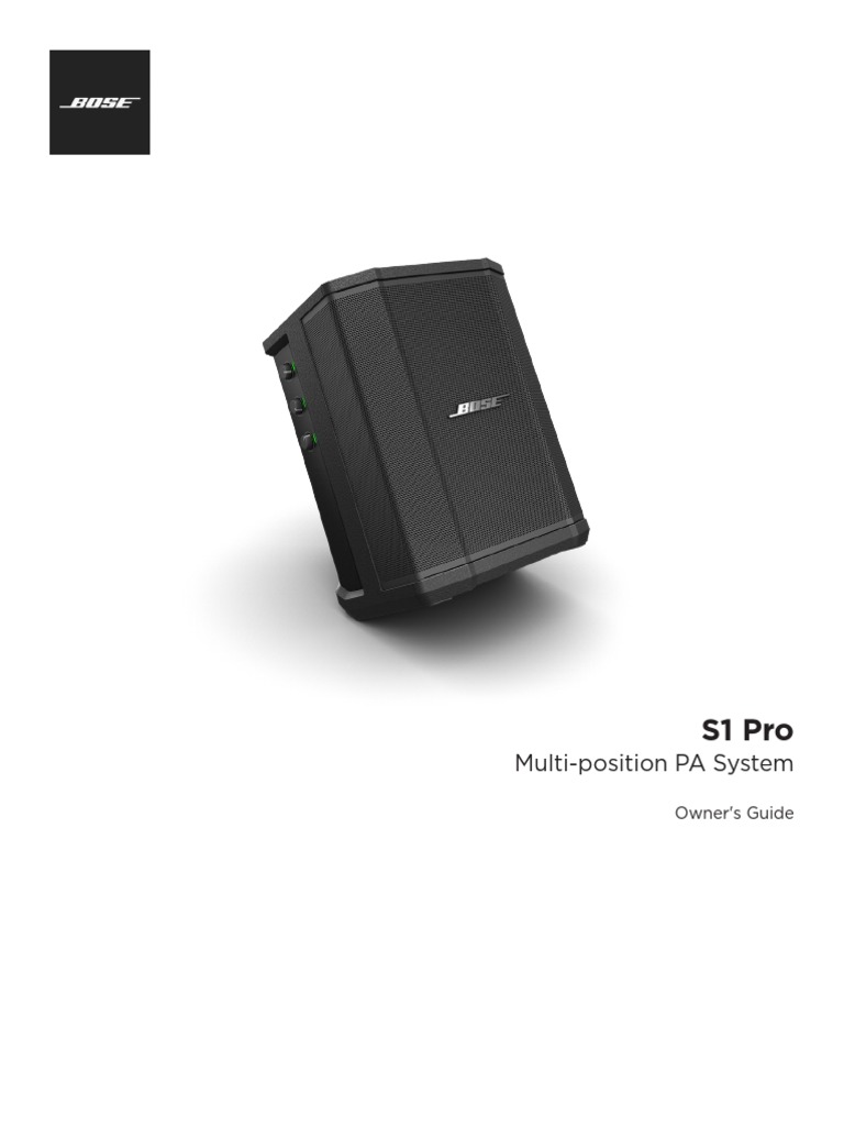S1 Pro: Multi-Position PA System | PDF | Microphone | Loudspeaker
