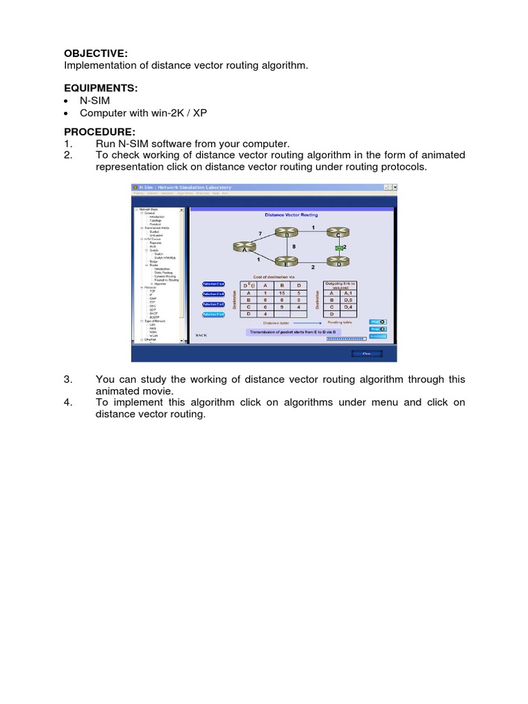 11 Implementation of Distance Vector Routing Algorithm | PDF | Routing ...