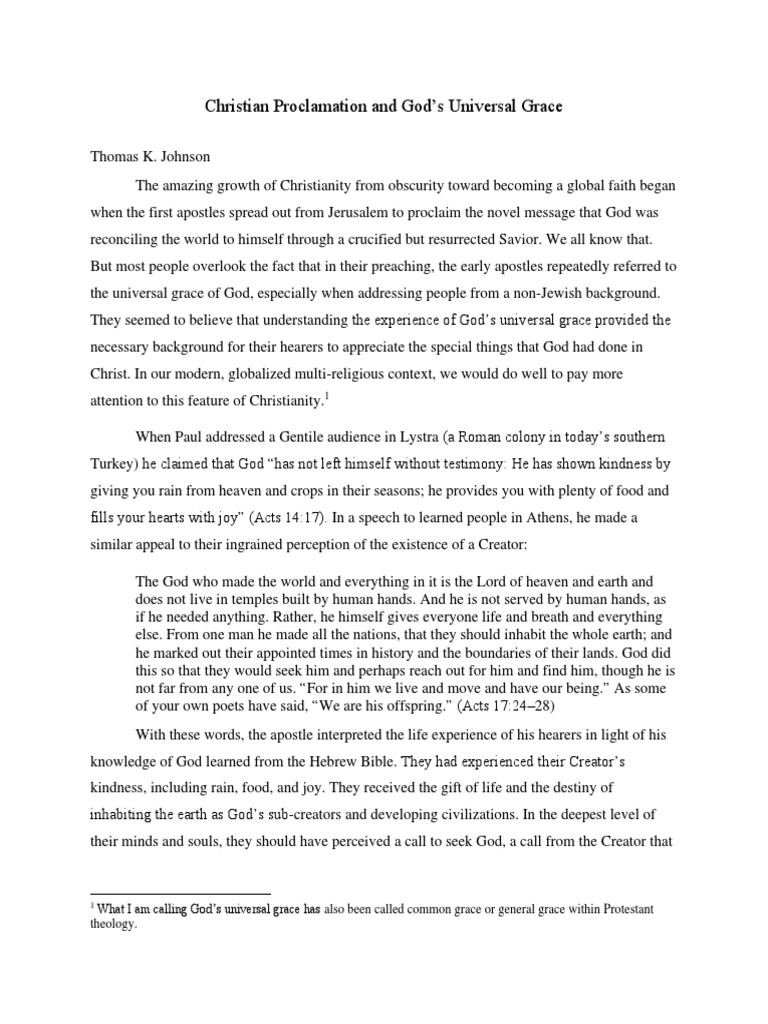 Understanding God's Universal Grace | PDF | God | Jesus