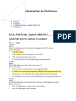 Introduction to Databases Final Exam