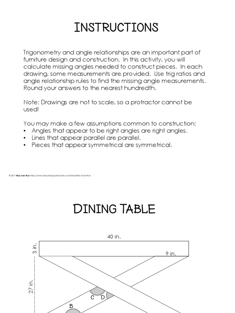 Trig Furniture Design PDF Elementary Mathematics Angle