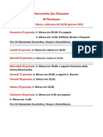 Intenzioni S. Messe Settimanale