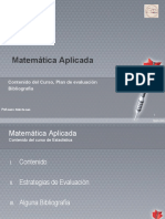 Matemática Aplicada - Contenido Del Curso, Plan de Evaluación y Bibliografía (Noviembre 2021)
