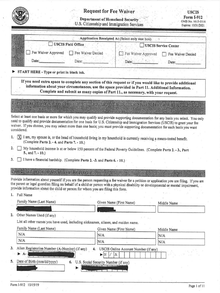 Fee Waiver Means Tested Benefit PDF