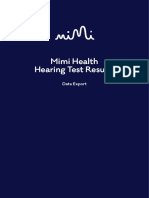 Mimi Health Hearing Test Results: Data Export