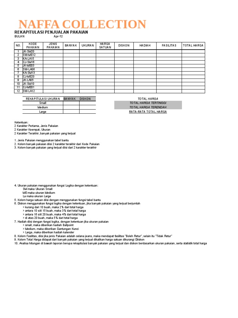 Rekap Penjualan Naffa Collection | PDF