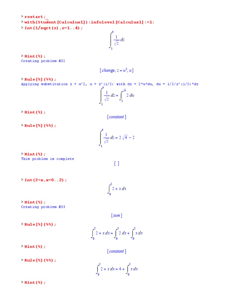 Calculus Integration Problems and Hints | PDF | Sine | Calculus
