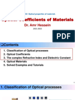 MSE 432 - Optical Coefficients of Materials - Lecture