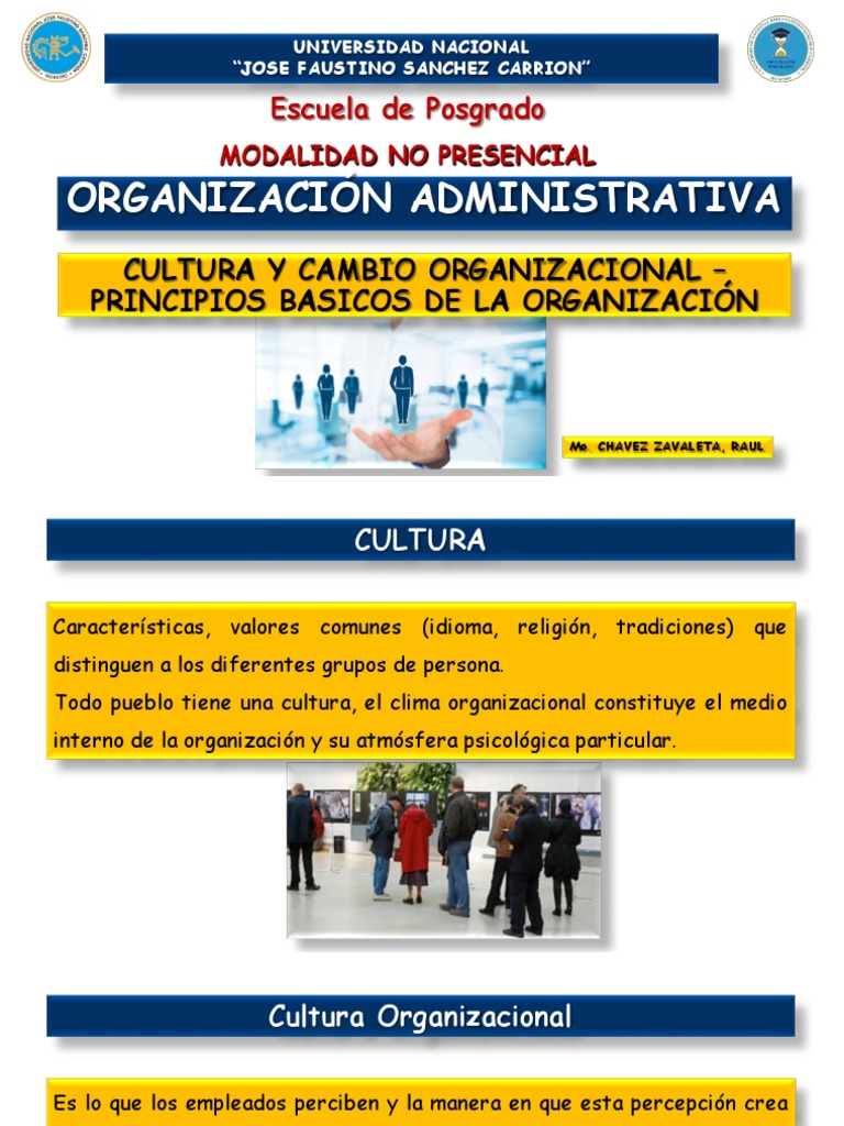Clase 07 - Cultura y Cambio Organizacional - Principios Básicos de La ...