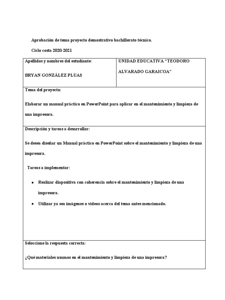 Ejemplo de Ficha de Proyecto de Grado | PDF | Crecimiento personal y ...
