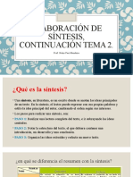 Elaboración de Síntesis, Continuación Tema 2