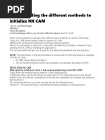 Understanding The Different Methods To Initialize NX CAM