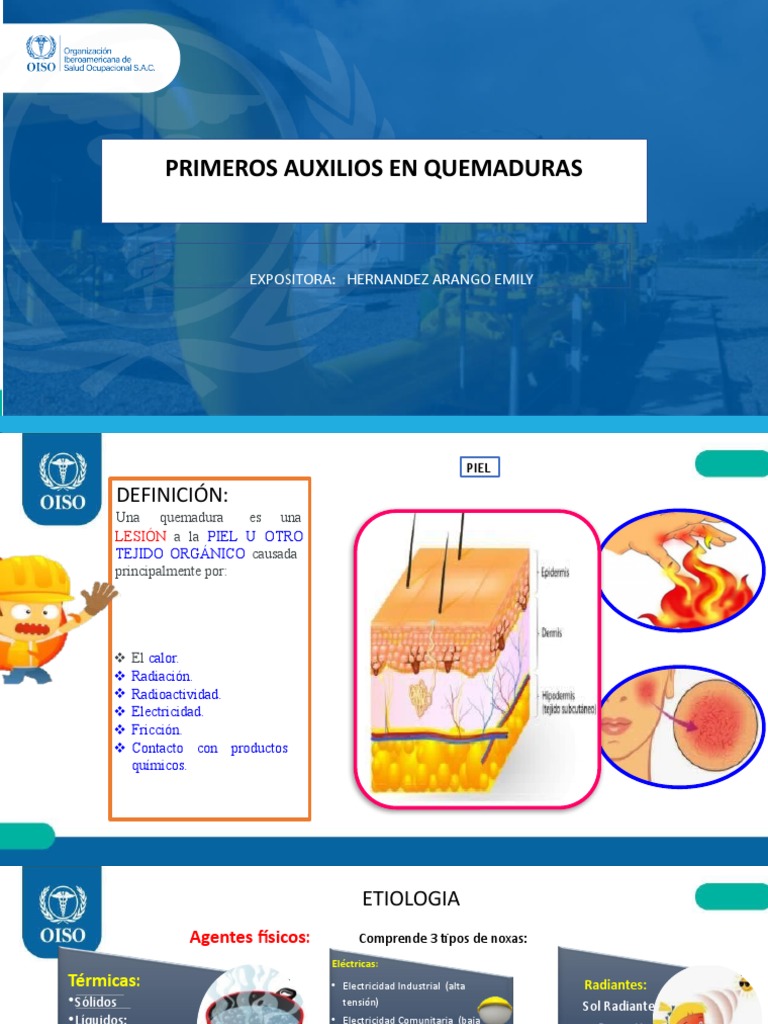 Primeros Auxilios en Quemaduras | PDF | Quemar | Medicina CLINICA