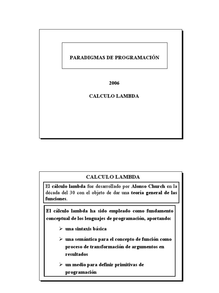 Fundamentos del Cálculo Lambda | PDF | Función (Matemáticas) | Lógica ...