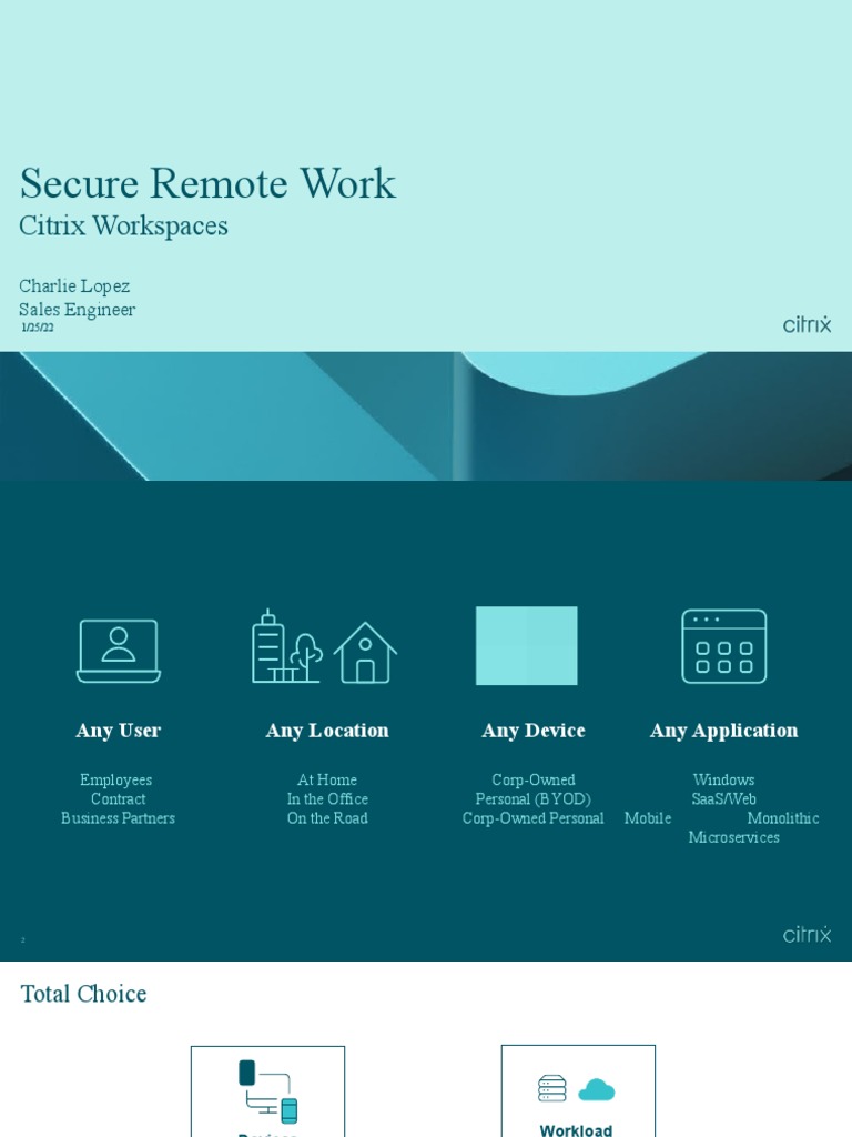 Citrix Secure Remote Work Solutions | PDF | Mobile App | Citrix Systems