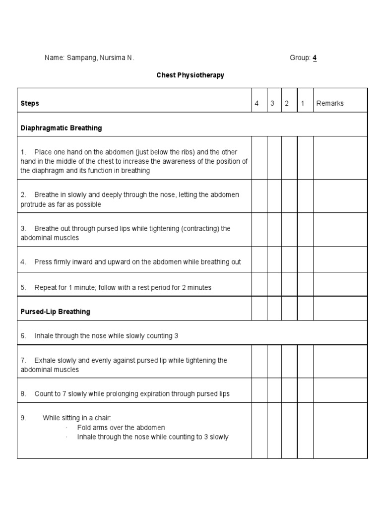 CPT Checklist PDF Breathing Abdomen