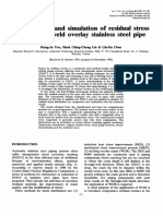 Measurement and Simulation of Residual Stress in Type 304 Weld Overlay Stainless Steel Pipe