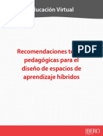 Recomendaciones Tecno Pedagogicas para El Diseno de Espacios de Aprendizaje Hibridos