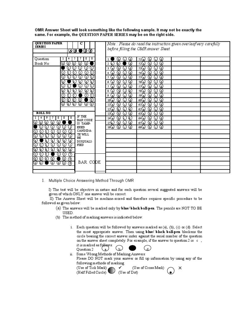 OMR06 | PDF | Question | Areas Of Computer Science