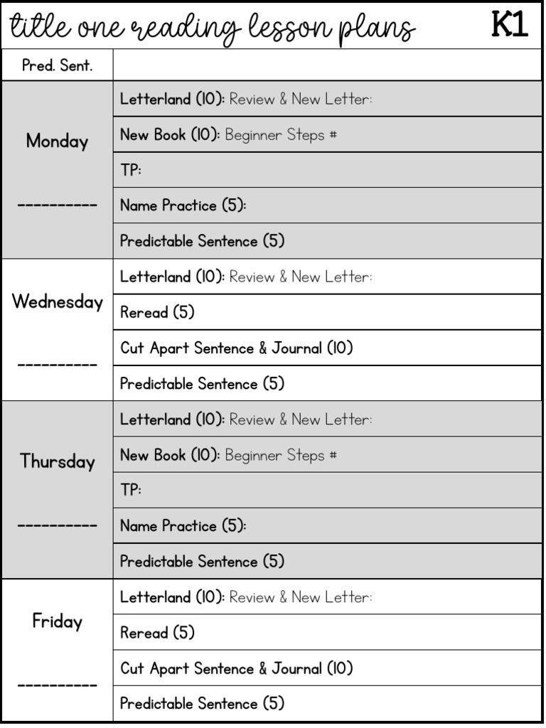 TItle 1 Lesson Plans | PDF | Phonics | Syllable
