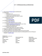 D 7 - 8: M (C R) : AY Etabolism Ellular Espiration