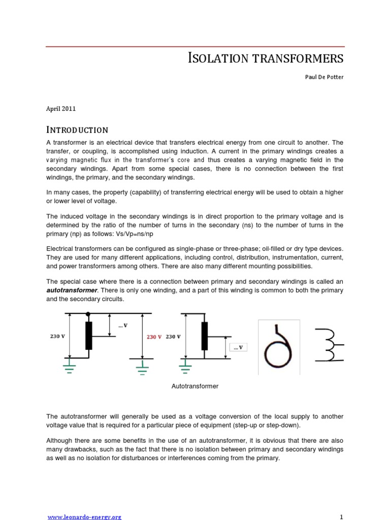 Isolation Transformers: Principles & Uses | PDF | Transformer ...