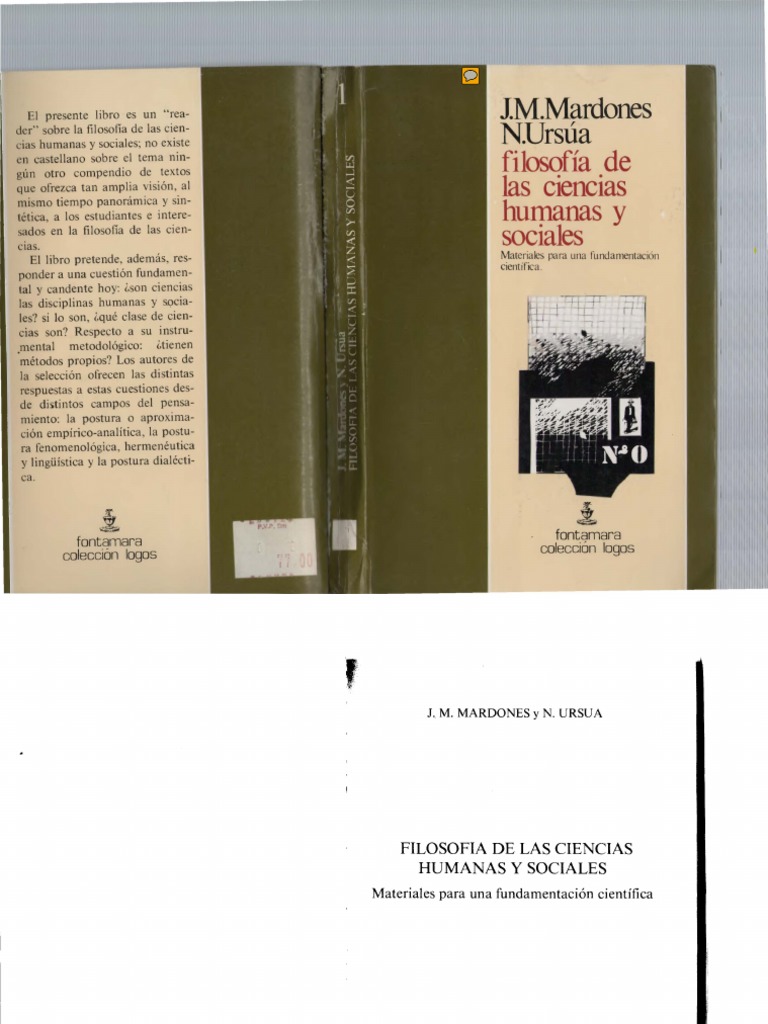 Mardones J M - UrsÃºa N., Filosolfia de Las Ciencias Humanas y Sociales |  PDF | AristÃ³teles | Science