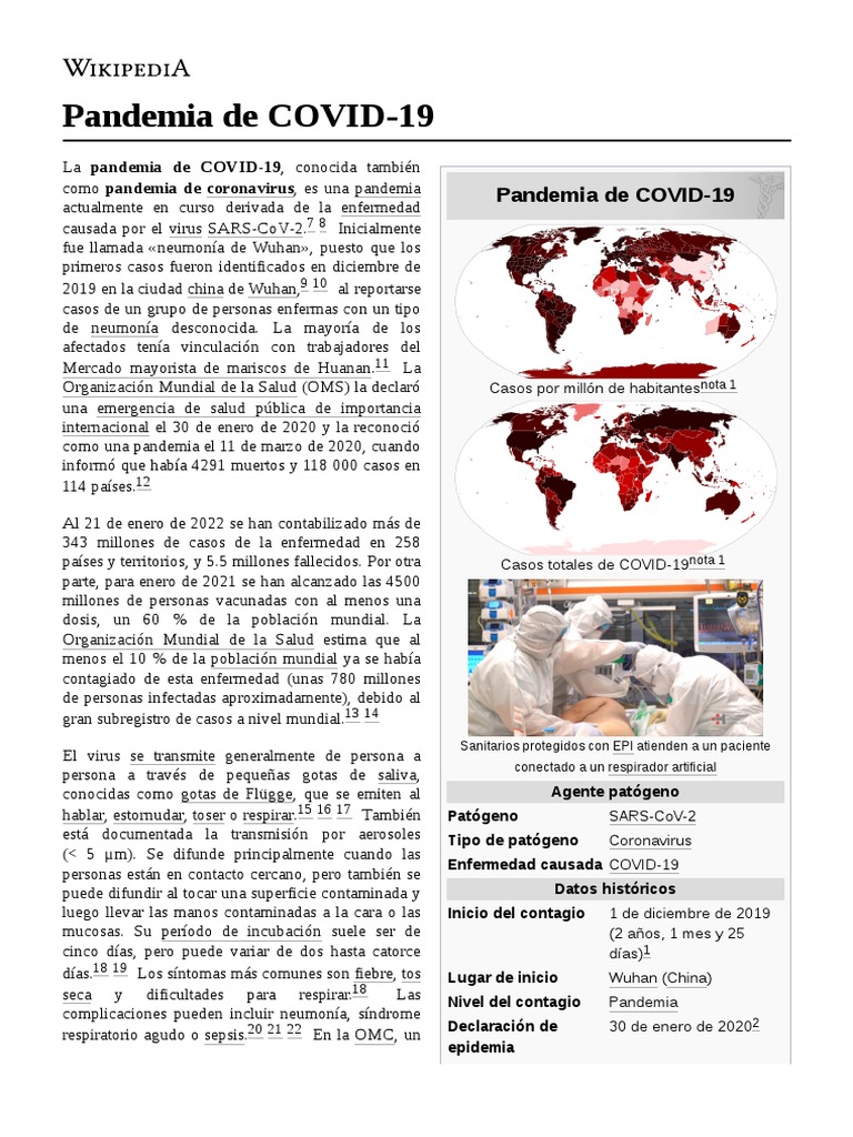 Pandemia de COVID-19 | PDF | Especialidades Medicas | Ciencias de la Salud