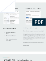 Course Syllabus Tutorial Syllabus