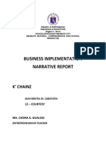 Business Implementation Narrative Report: K' Chainz